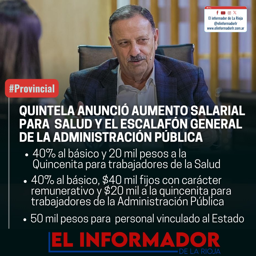 QUINTELA ANUNCIÓ AUMENTO SALARIAL PARA SALUD Y EL ESCALAFÓN GENERAL DE ...