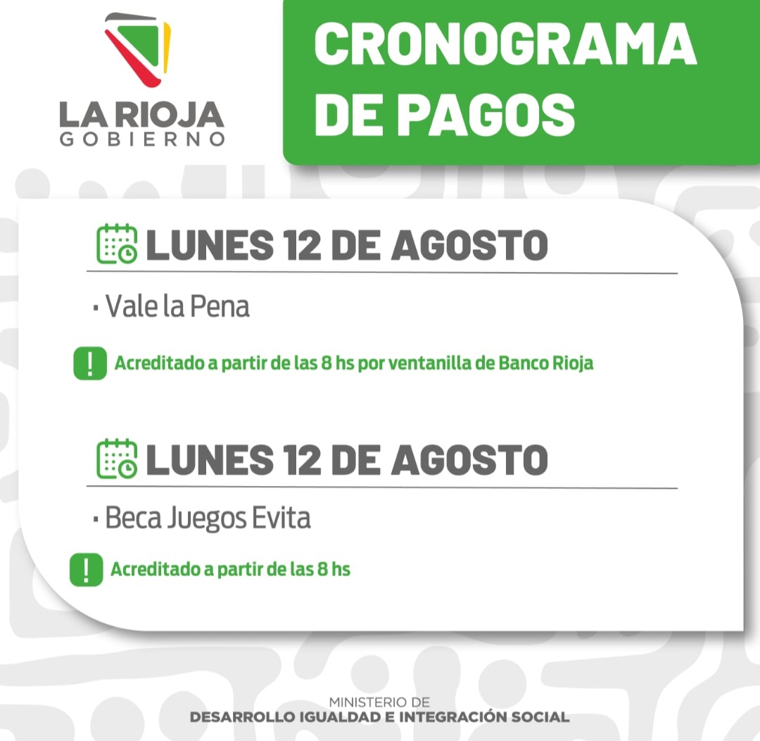CRONOGRAMA DE PAGOS - El Informador de La Rioja