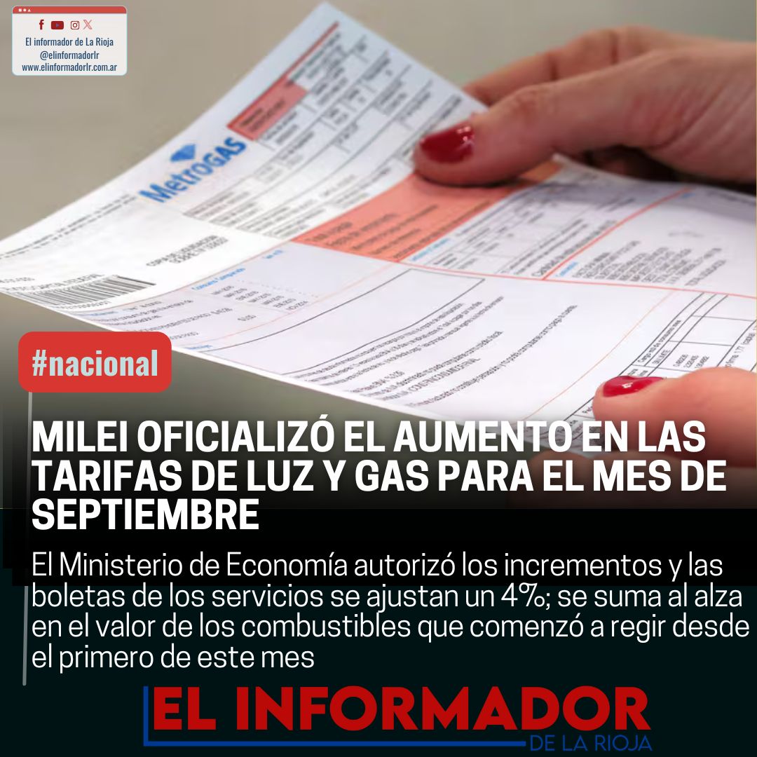 MILEI OFICIALIZÓ EL AUMENTO EN LAS TARIFAS DE LUZ Y GAS PARA EL MES DE ...