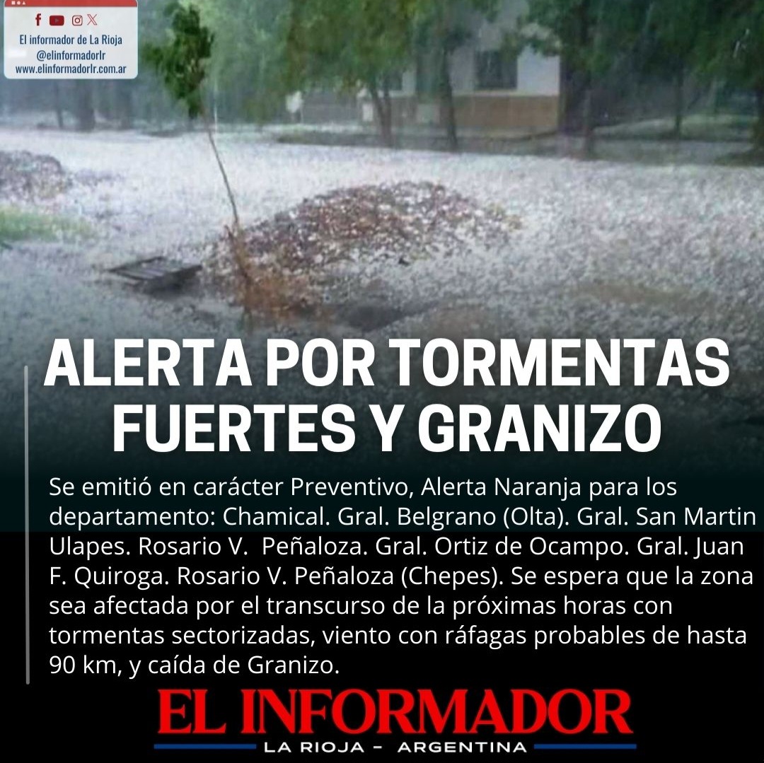Alerta por tormentas fuertes y granizo - El Informador de La Rioja
