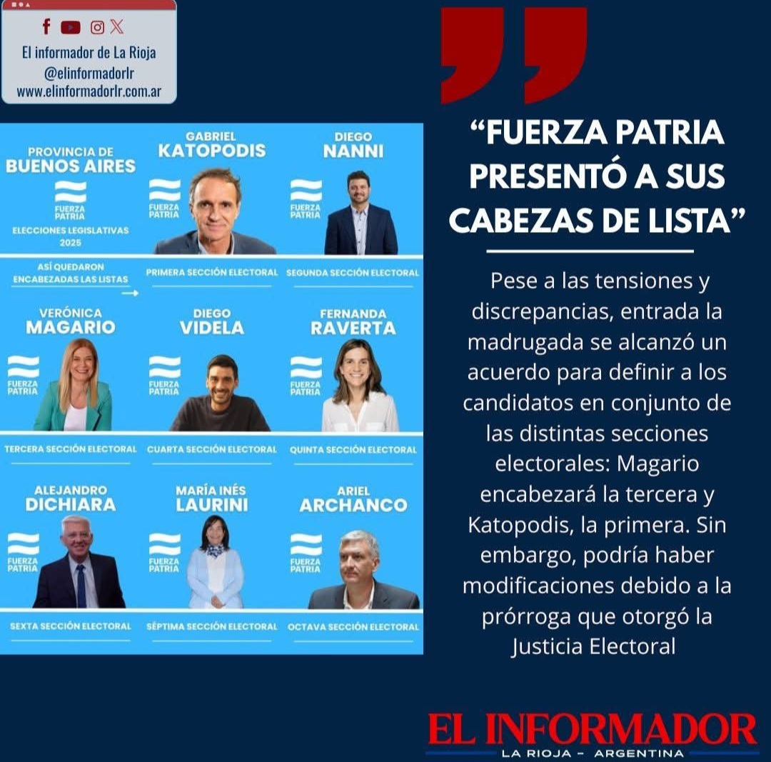 Fuerza Patria presentó a sus cabezas de lista - El Informador de La Rioja