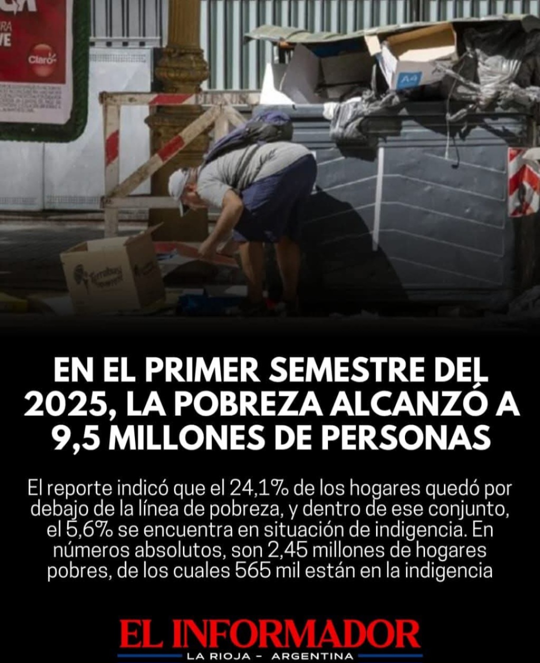 En el primer semestre del 2025, la pobreza alcanzó a 9,5 millones de ...