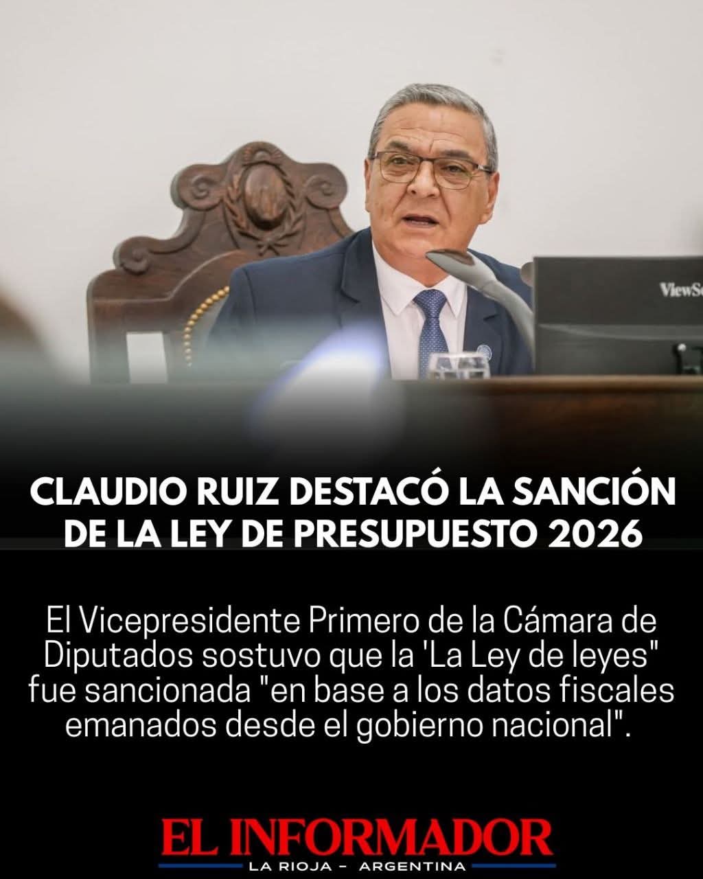 Claudio Ruíz destacó la sanción de la Ley de presupuesto 2026 - El ...