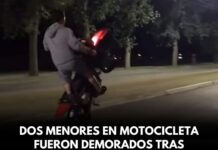 Dos menores en motocicleta fueron demorados tras realizar maniobras peligrosas en ruta 79