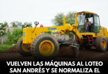 Vuelven las máquinas al loteo San Andres y se normaliza el Estado de las calles