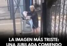 La imágen más triste: Una jubilada comiendo de la basura