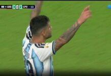 El Cuty Romero anota el 3-2 para la Selección Argentina